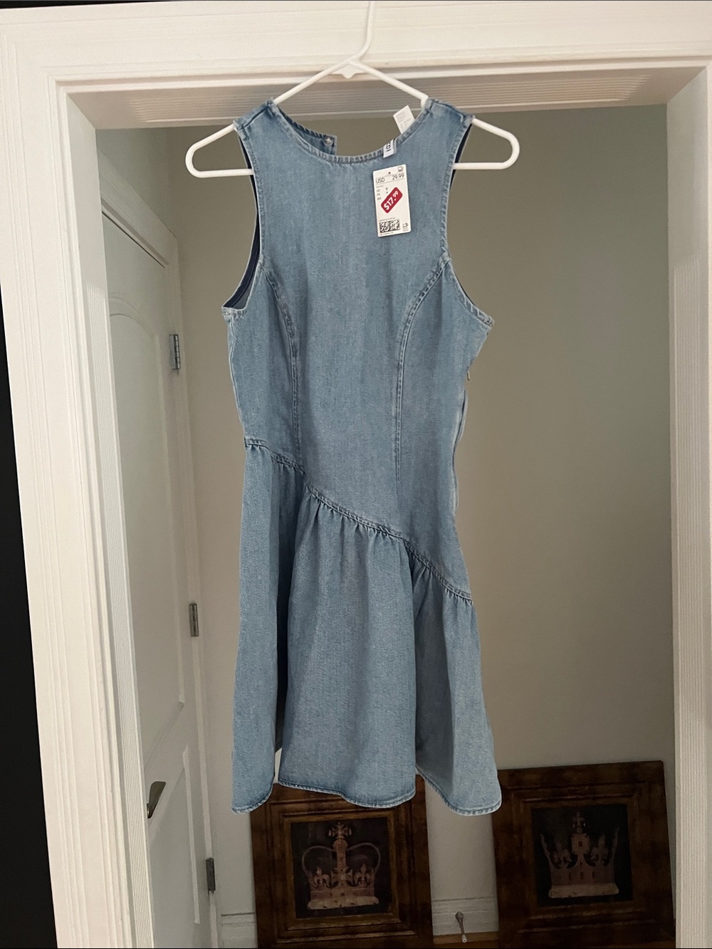 H&M Light Denim Blue Sleeveless A-Line Dress